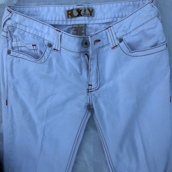 COPY - White Roxy Denim Stretch Flare Denim - Picture 5 of 5
